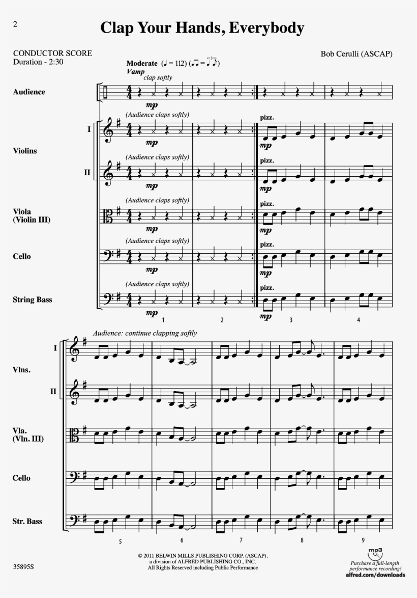 Everybody Thumbnail Clap Your Hands, Everybody Thumbnail - Patton Jerry Goldsmith Sheet Music, transparent png