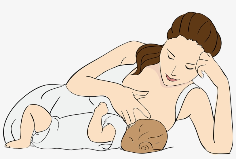 Breastfeeding Laying Down - Breast Feed Png, transparent png