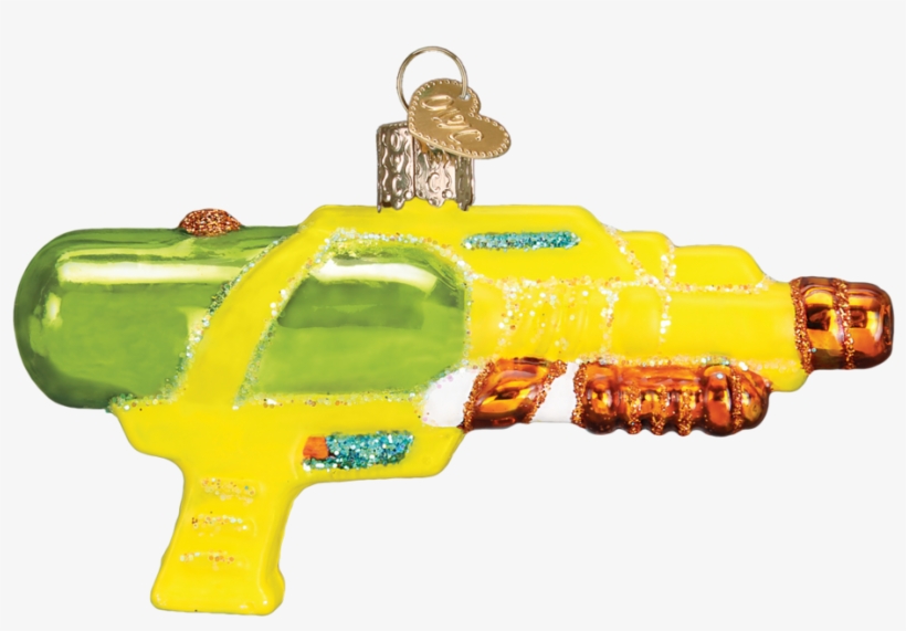 Squirt Gun Ornament - Old World Christmas Pacific Blue Tang Glass Ornament, transparent png