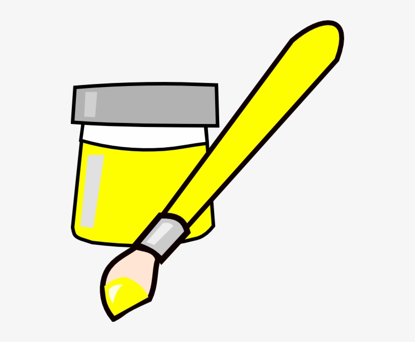 Yellow Paint Brush Clipart, transparent png