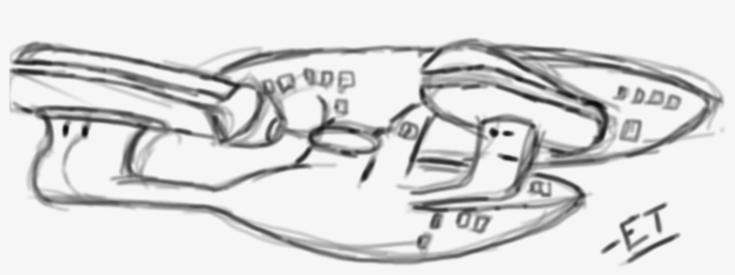 U - S - S - Enterpise Ncc 1701 D - Sketch, transparent png