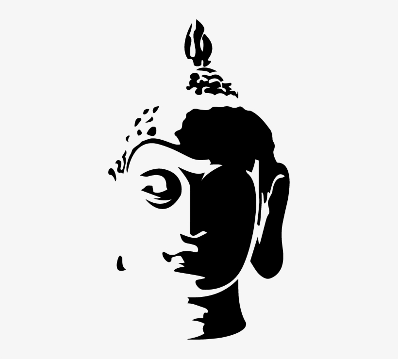 Vinil Decorativo Cabeça Buda - Buddha Wall Art Stickers, transparent png