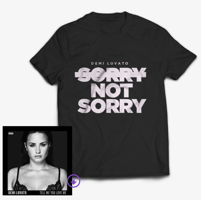 Black Sns Tee Super Digital Album - Demi Lovato Sorry Not Sorry Merch, transparent png