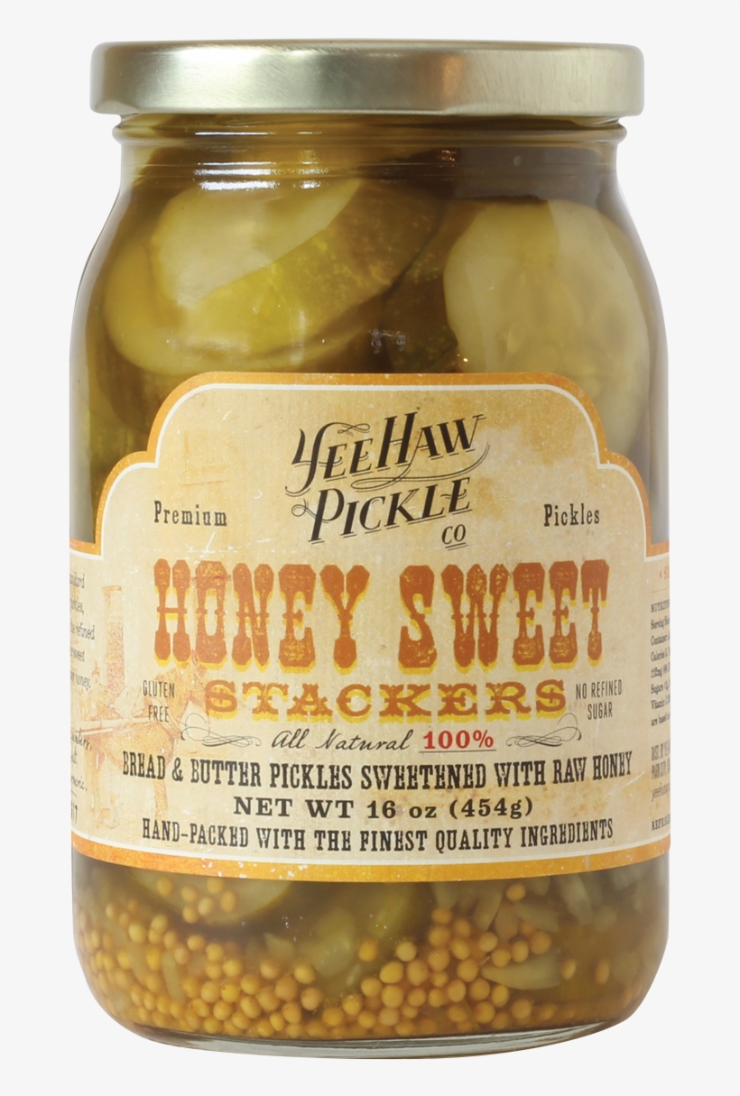 Bread & Butter Style Pickles - Yeehaw Pickle Co. Stacker Pickles Sweetened With Honey, transparent png