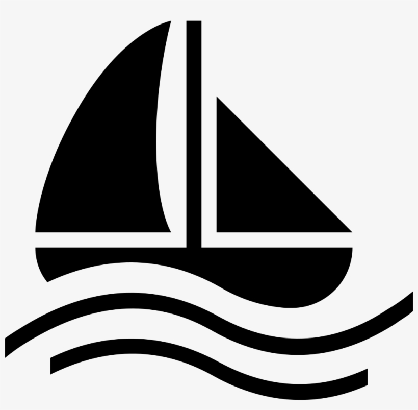 Sailing Boat Black Symbol - Sailing Boat Symbol, transparent png