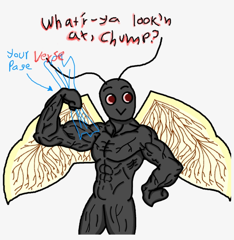 Muscles69 - Mothman Cartoon, transparent png