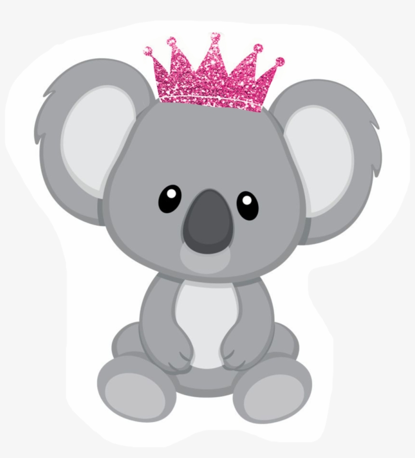 Princess Koala Bear Crown Pink Family - Koala Clipart, transparent png
