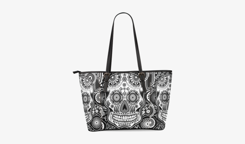 Sugar Skull Leather Tote Bag/large - Cafepress Skull Throw Pillow, transparent png