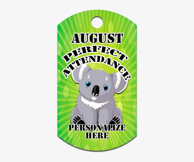 Koala Bear Perfect Attendance August - Cute Koala Bear Cartoon, transparent png