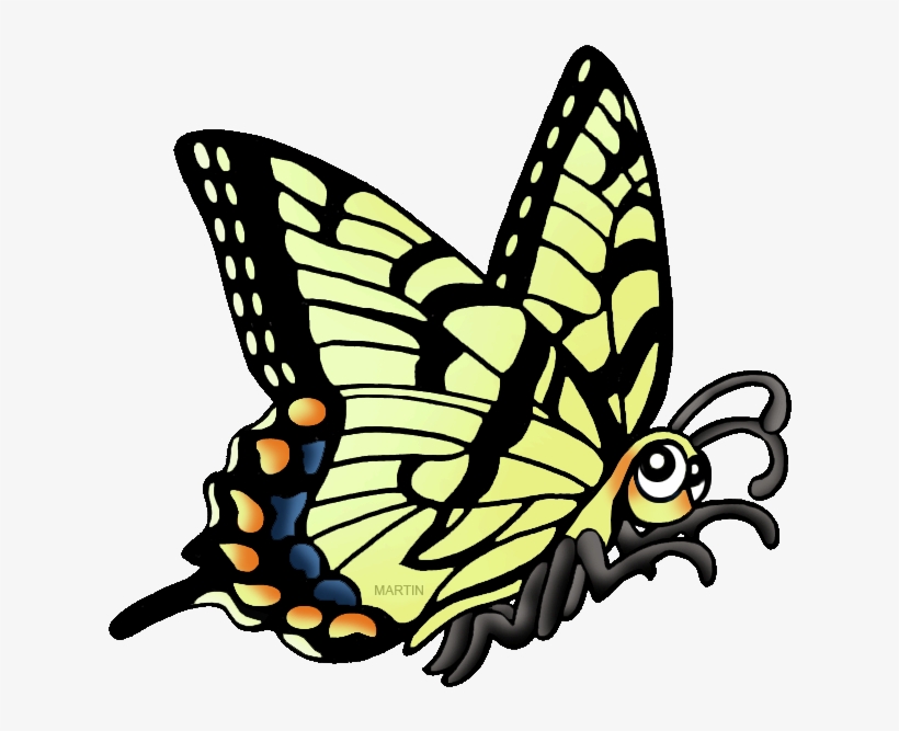 Download Free Printable Clipart And Coloring Pages - Swallowtail Butterfly Clip Art, transparent png