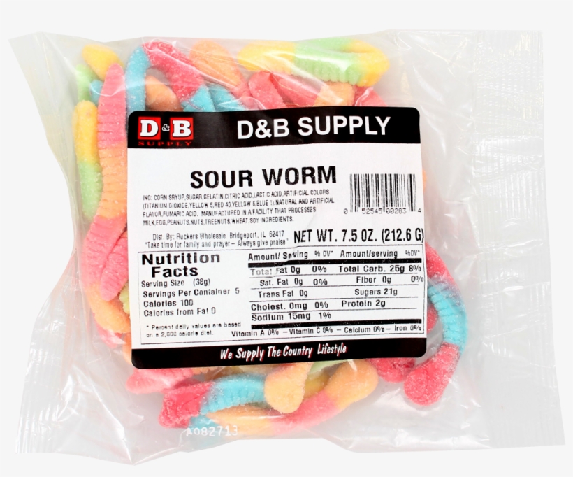 Sour Worm Gummy, transparent png