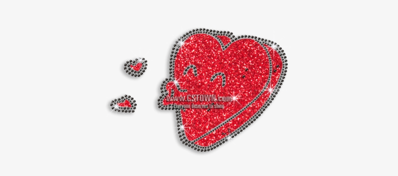 Glittery Heart Blowing Bubbles Iron-on Hotfix Transfer - Heart, transparent png