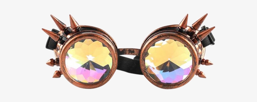 Retro Spiked Kaleidoscope Goggles-onelove Rave Life - Sunglasses, transparent png