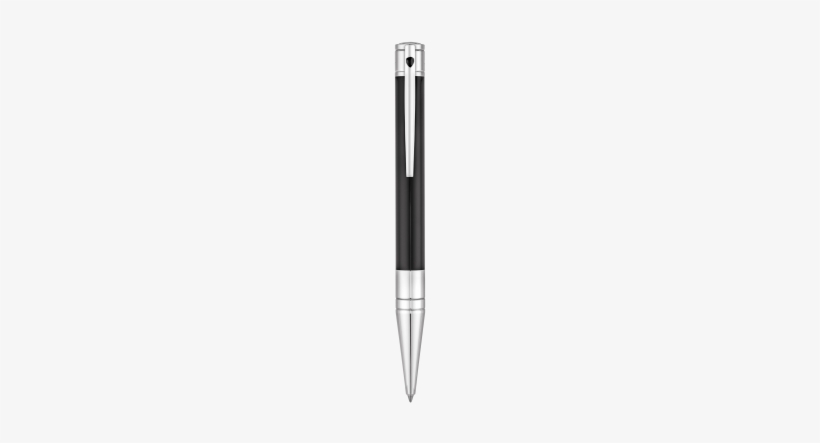 Chrome Finish Black Ballpoint Pen - Dupont Kugelschreiber, transparent png