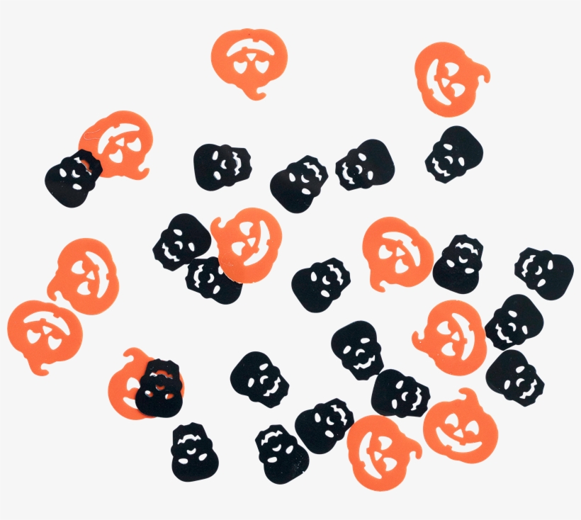 Confetti Pumpkins & Skulls - Konfetti Græskar/dødningehoveder, transparent png