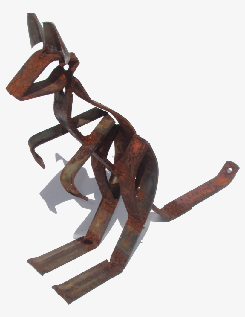 Kangaroo Joey Scrap Metal Art Sculpture - Metal Sculpture Art Png, transparent png