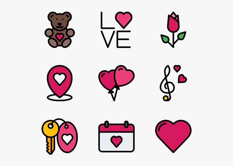 Love & Romance 46 Icons, transparent png