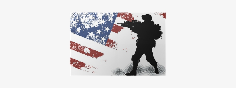Us Solgier With An American Flag On The Background - American Sniper: Chuck Mawhinney, transparent png