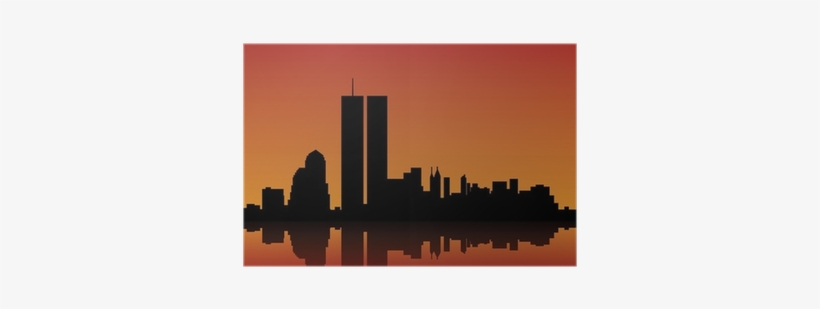 New York Skyline Silhouette, transparent png