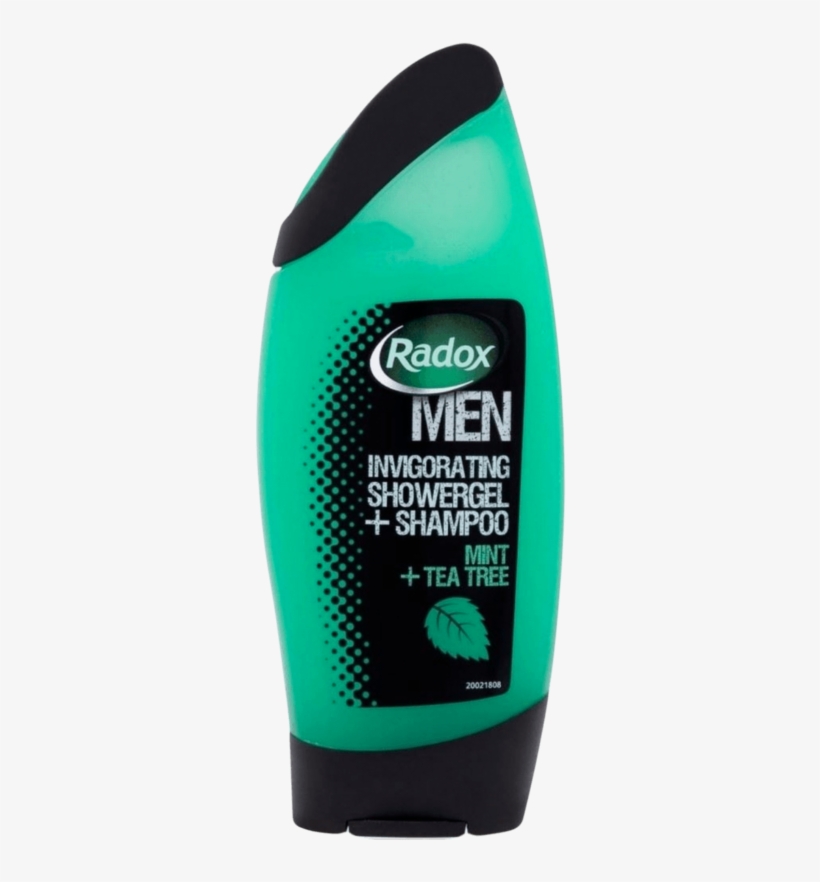 Radox Men Mint & Tea Tree Shower Gel Shampoo Bottle - Radox Men Feel Strong Mint & Tea Tree 2in1 Shower, transparent png