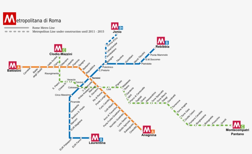 Mappa Metropolitana - Lignes De Metro Rome, transparent png