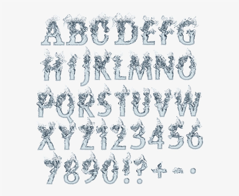 Clear Water White Font - Water Alphabet Png, transparent png