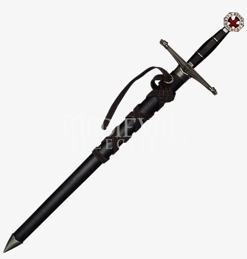 Knights Templar Red Cross Sword - Melee Weapon, transparent png