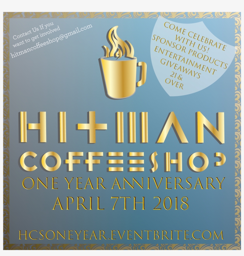 Hitman Coffee Shop 1 Year Anniversary - Poster, transparent png