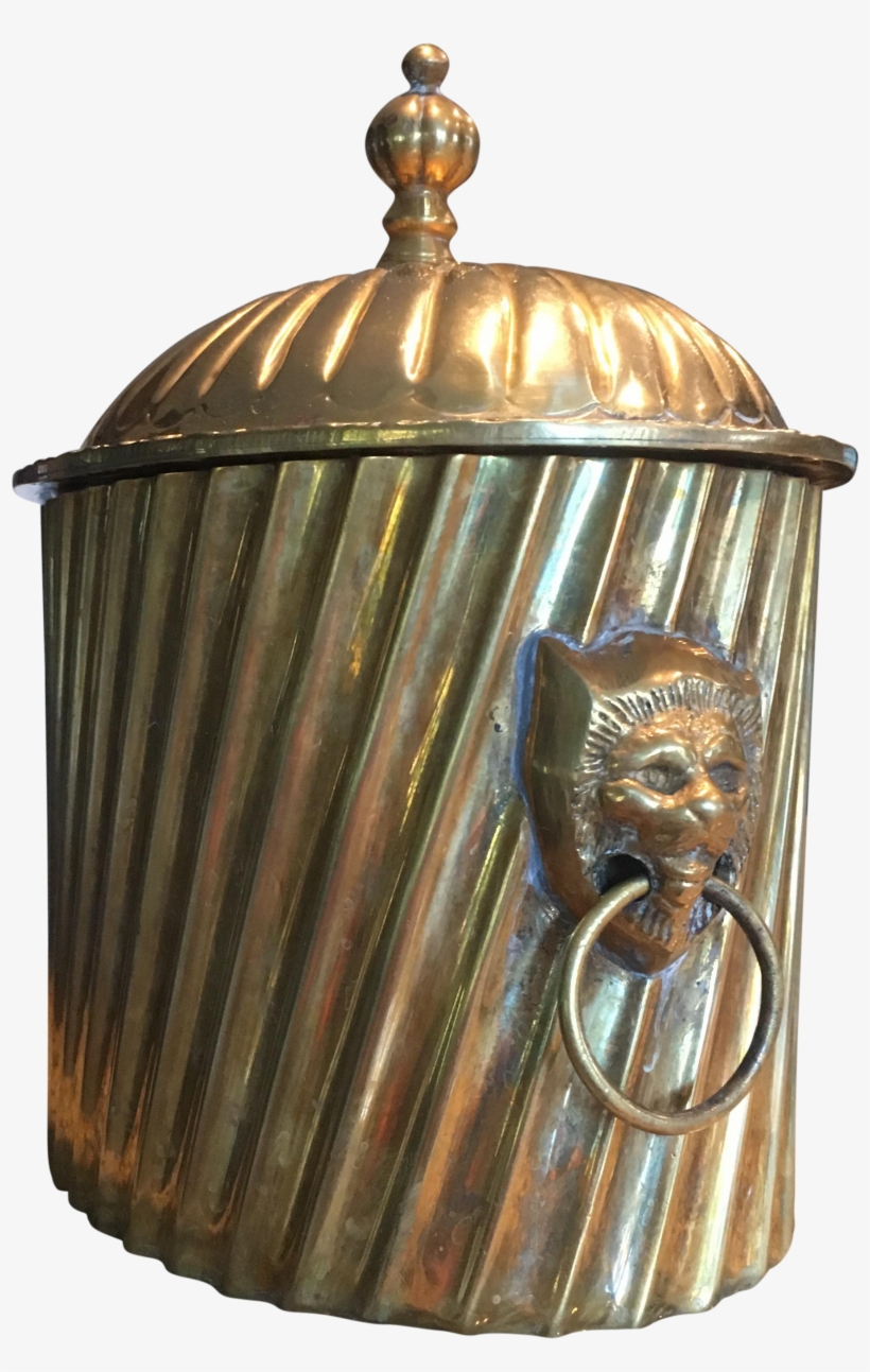 Mid Century Solid Brass Lions Head Hinged Box - Brass, transparent png