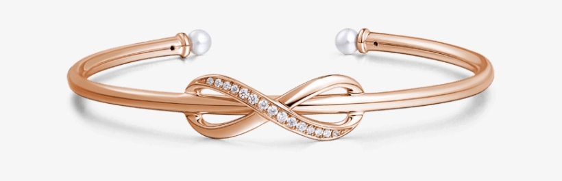 Infinity Love Open Cuff Bangle With Swarovski Pearl - Bangle Bracelets Soufeel Infinity Love Bangle Rose, transparent png