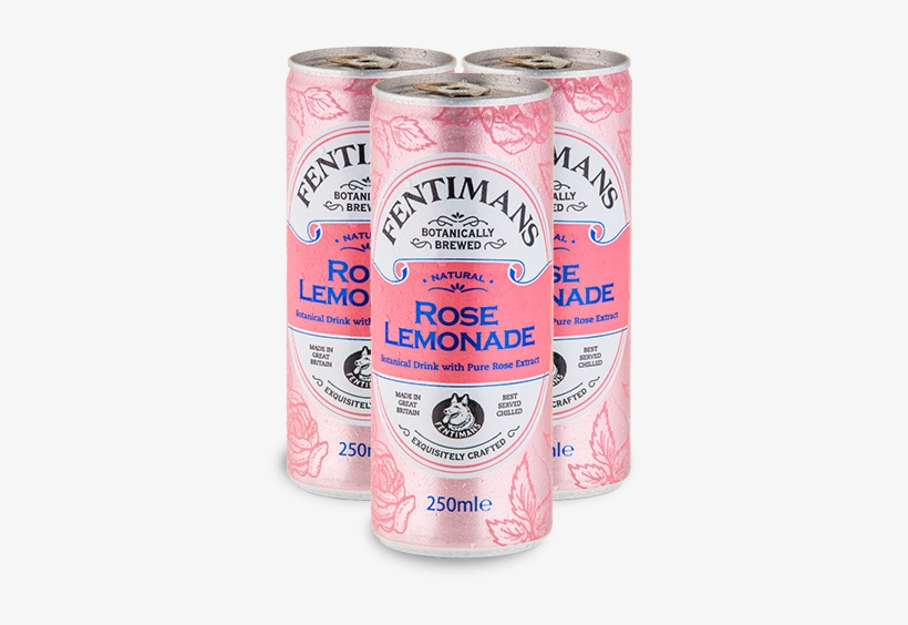 Rose Lemonade - Fentimans Botanically Brewed Rose Lemonade Can (250ml), transparent png