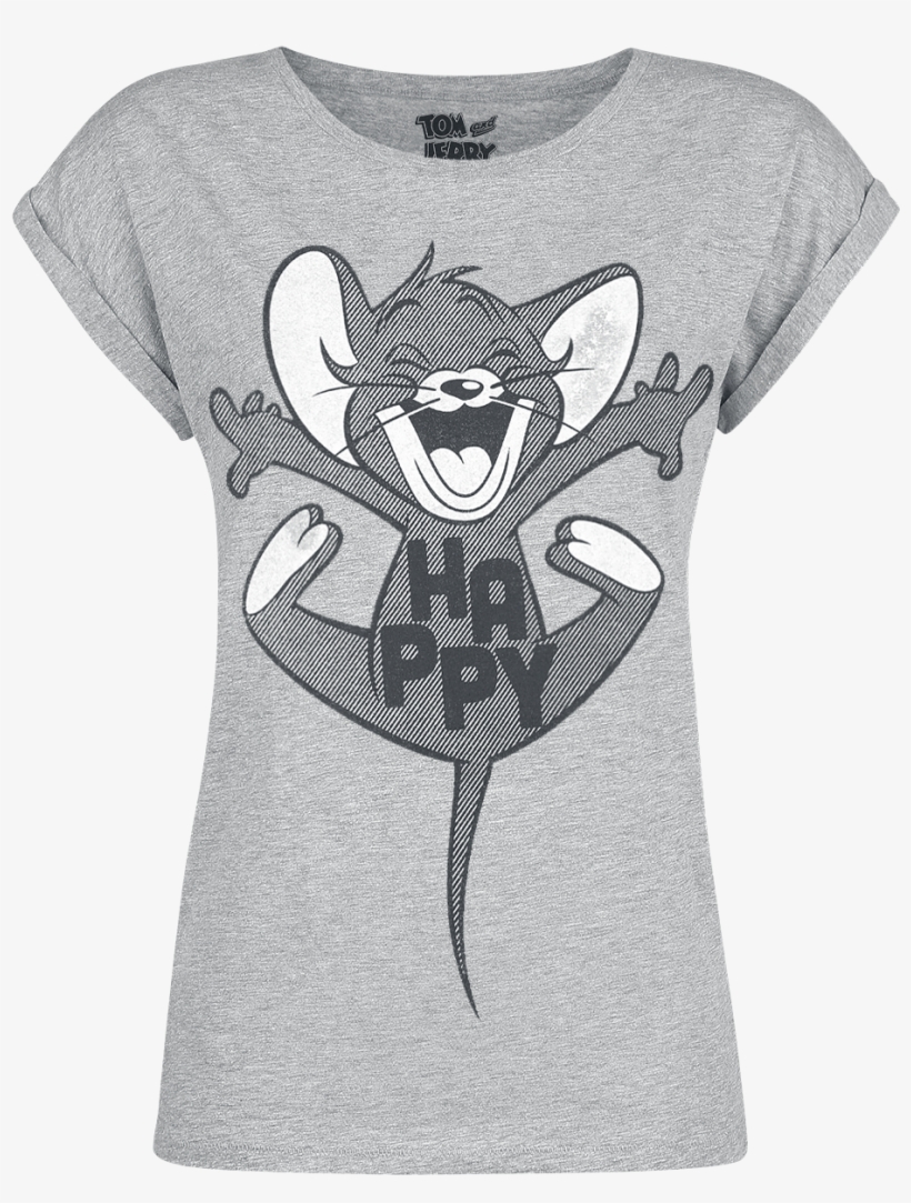 Null Happy Mottled Grey T-shirt 368578 Opbsntx - Trička Tom A Jerry, transparent png