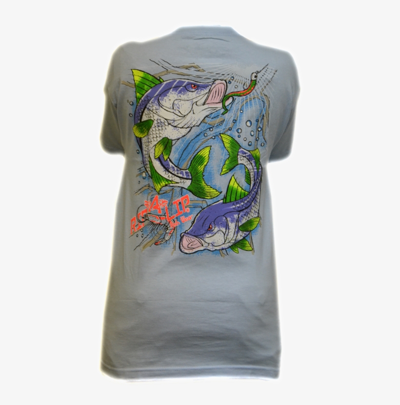 Powder Blue Short Sleeve Graphic Fishing Tee - Sleeve, transparent png