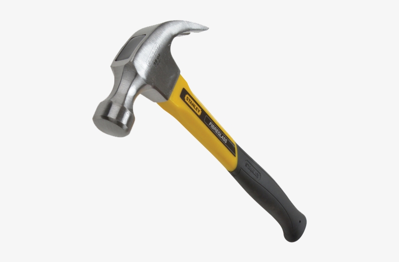 The Heat Treated Forged High Carbon Steel Curved Claw - Stanley 151621 Fibreglass Curved Claw Hammer 16.oz, transparent png