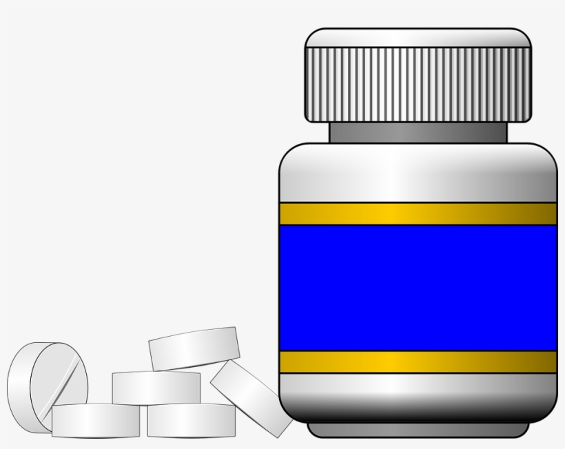 Pill Bottle Clip Art Free Vector Download - ขวด ยา Png, transparent png