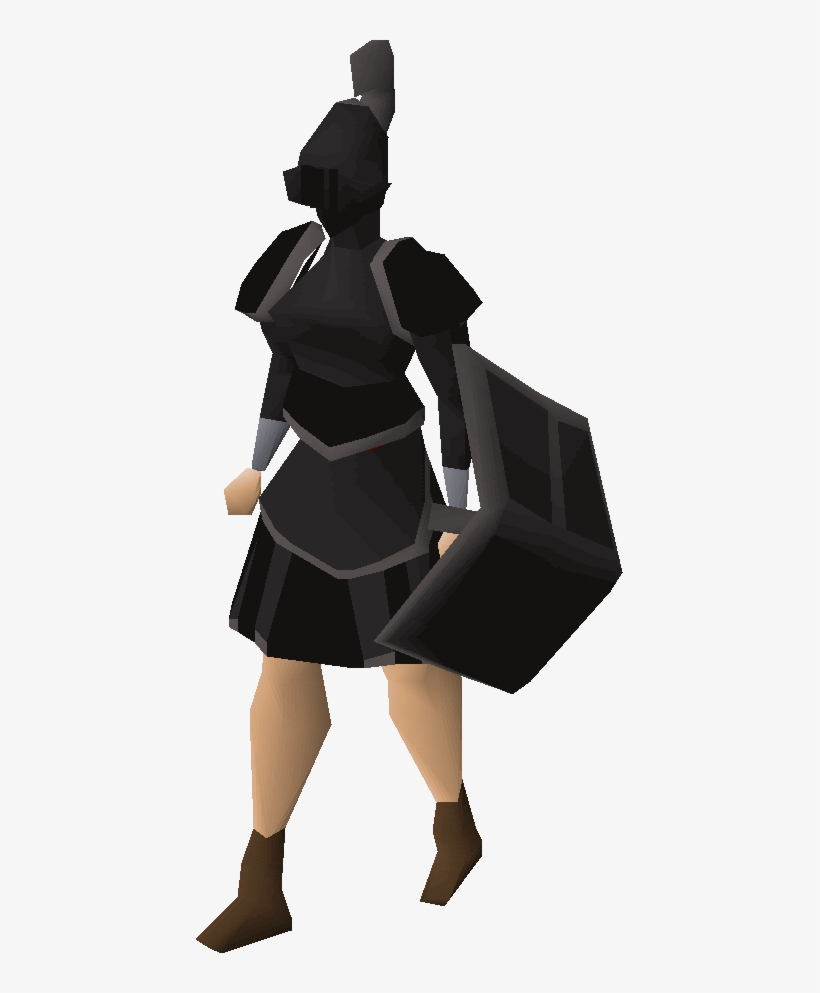 Black Trimmed Set Equipped - Rune Plateskirt T, transparent png