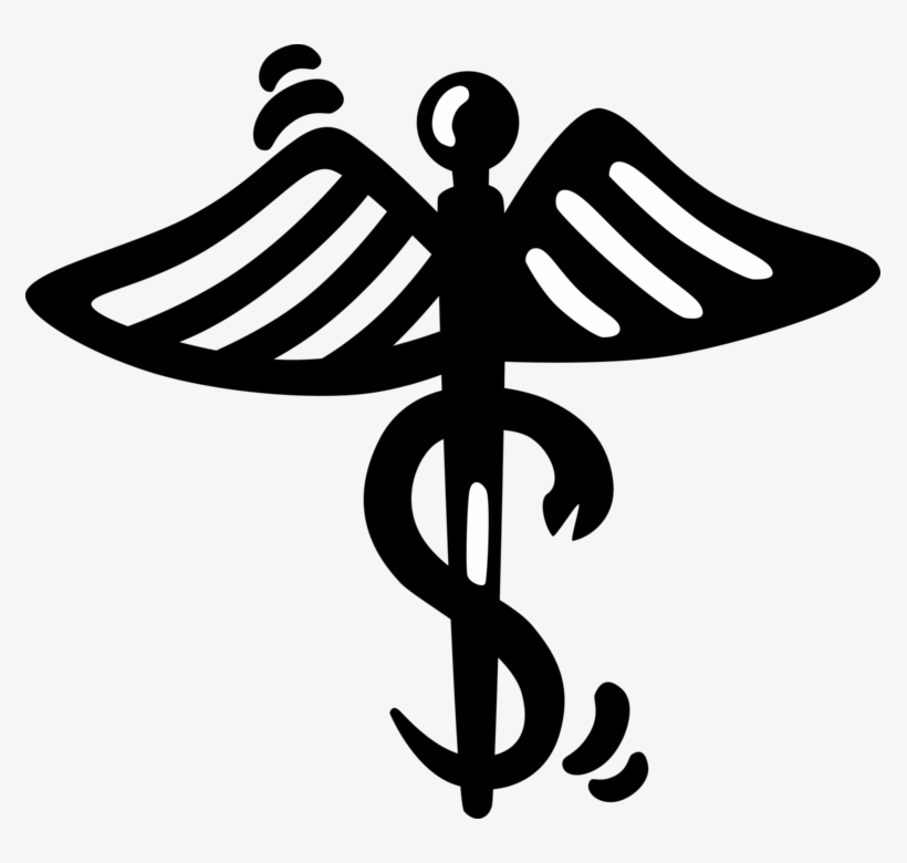 Vector Illustration Of Caduceus Staff Entwined By Two, transparent png