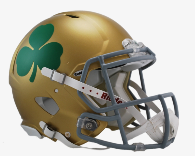 Notre Dame Shamrock Revolution Speed Authentic Helmet - University Of Notre Dame Football Helmet, transparent png