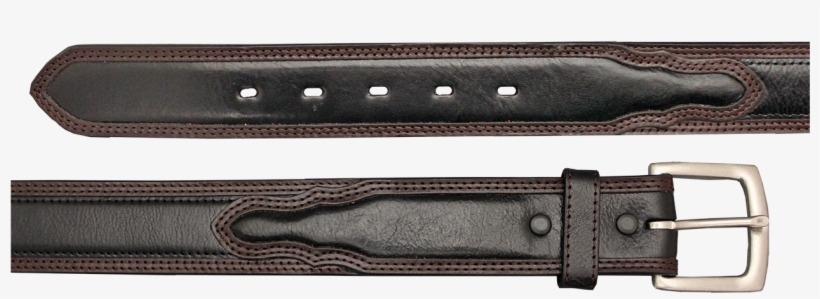 3d Belt Men's Black/brown Double Row Stitching Leather, transparent png