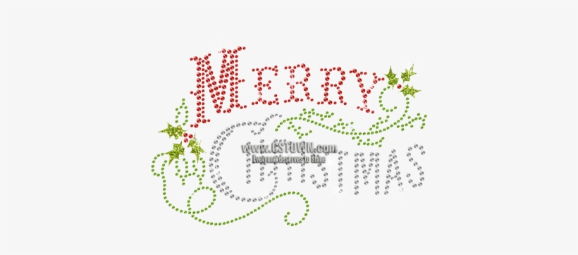 Merry Christmas Words Iron On Crystal Transfer For - Christmas Day, transparent png