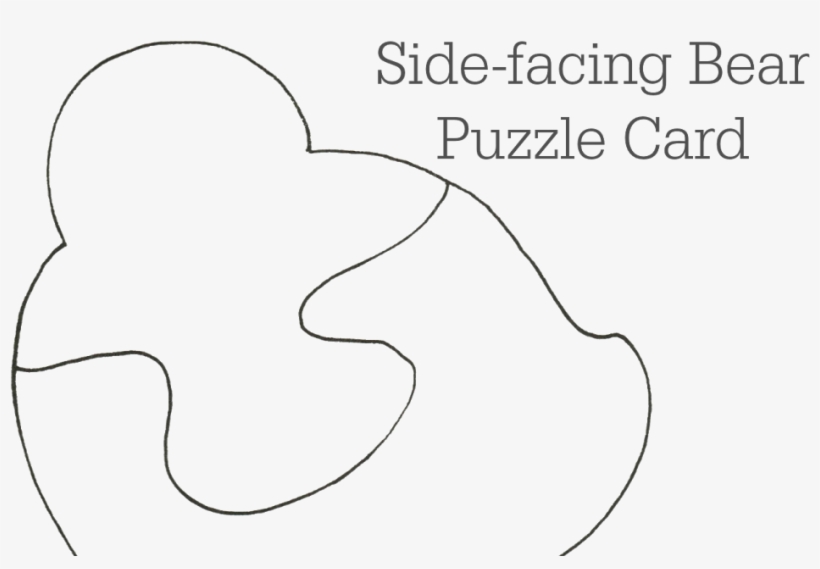 Side Facing Bear Puzzle Card Template Glenda's World - Puzzle Piece, transparent png