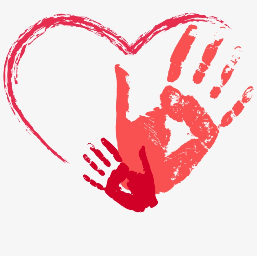 Mother And Child Hand Prints And Heart Taylor'd Prints - Best Mom Ever Sweatshirt-mother's Day Gift, transparent png