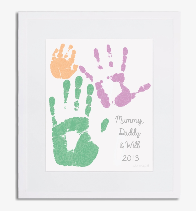 Mummy, Daddy & Child Handprint Wall Art - Mummy Daddy Baby Handprint, transparent png
