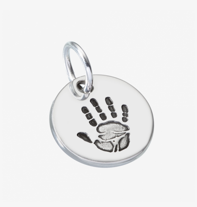 Handprint Charm - Hand On Heart Jewellery Round Handprint Or Footprint, transparent png