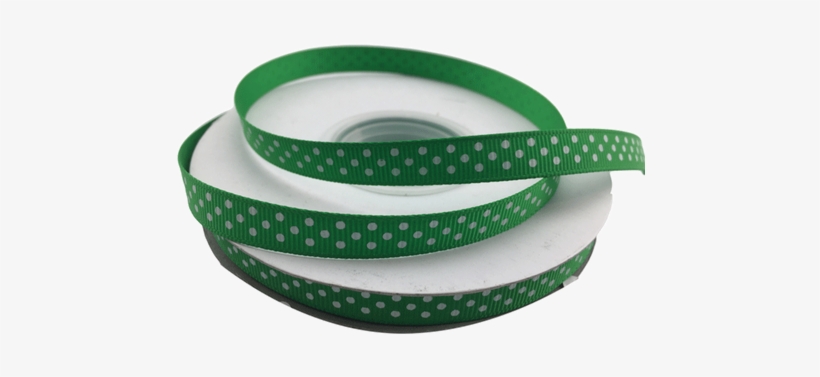 Green And White Polka Dots Grosgrain 3/8" - Belt, transparent png