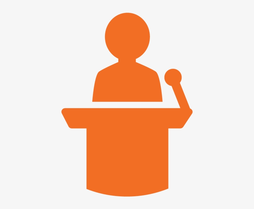 Icon Of A Speaker At A Podium - Podium, transparent png