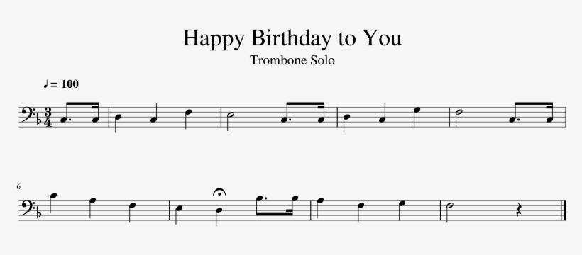Happy Birthday To You Sheet Music 1 Of 1 Pages - Music, transparent png