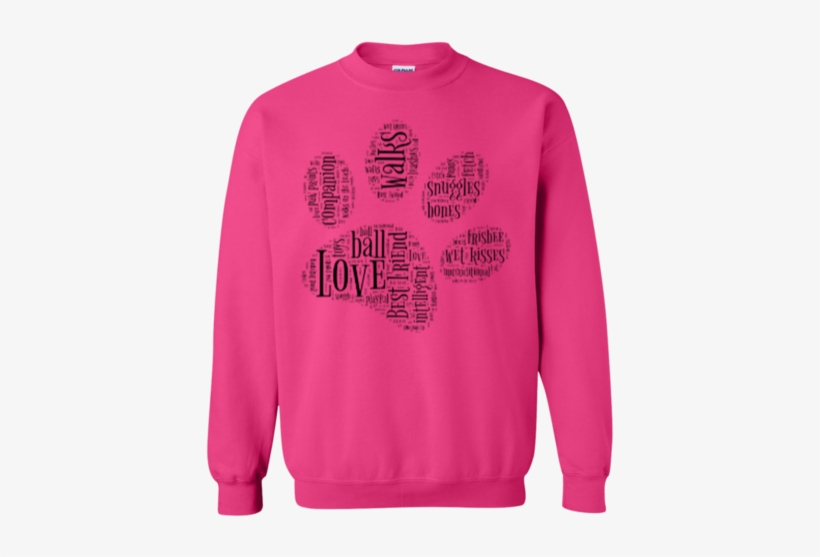 Black Paw Print Word Cloud Crewneck Pullover Sweatshirt - Dear God Let There Be Someone Behind Me To Read This, transparent png