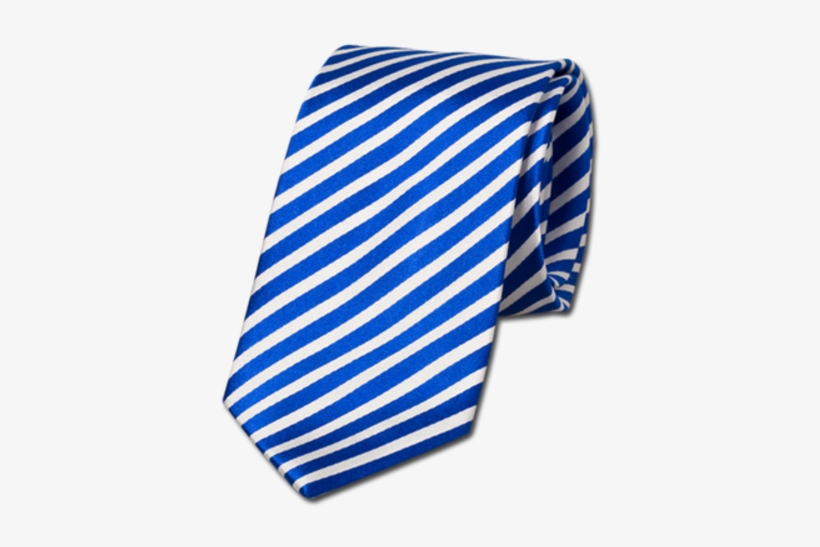 Striped Ties - Blue Tie With White Stripes, transparent png