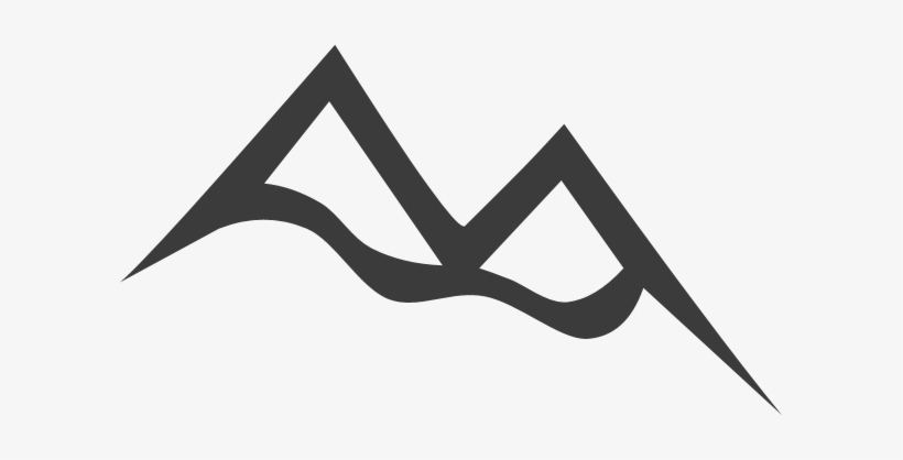 Mountain Range Silhouette Clip Art - Black And White Skier, transparent png